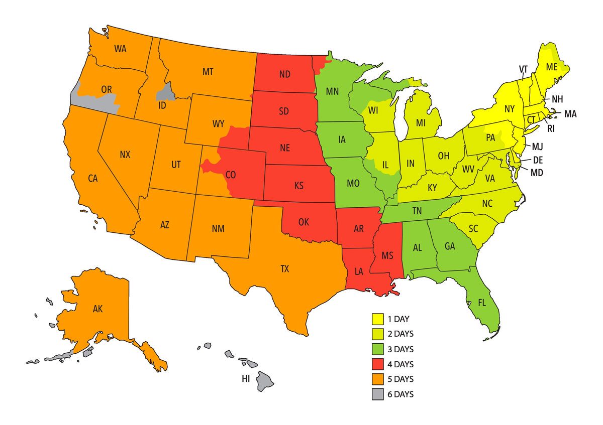 Ups Zip Code To Zip Code Chart